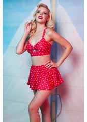 Collectif x Playful Promises Polkadot Knot 50's Bikini Briefs Skirt Red